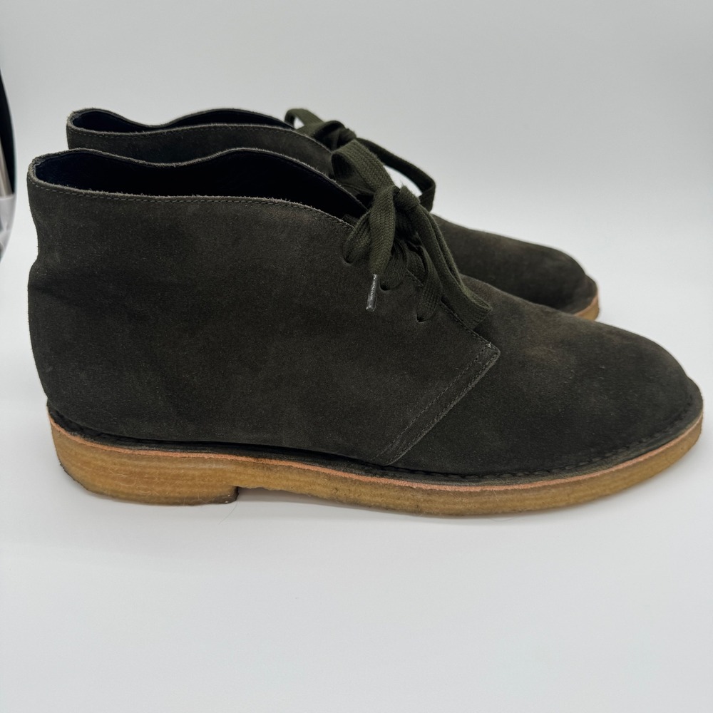Vince Mens Dark Olive Suede Chukka Desert Boots Size 12M EUR 45